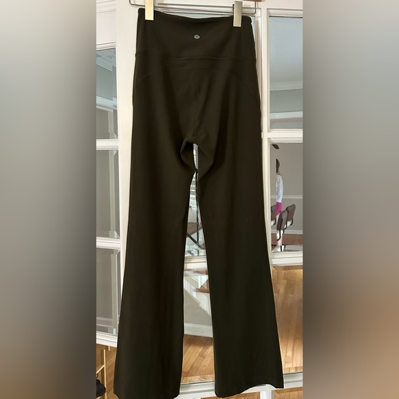 lululemon Groove Super High Rise Flared Legging Pant Short 28” Dark Olive Green - Picture 6 of 7